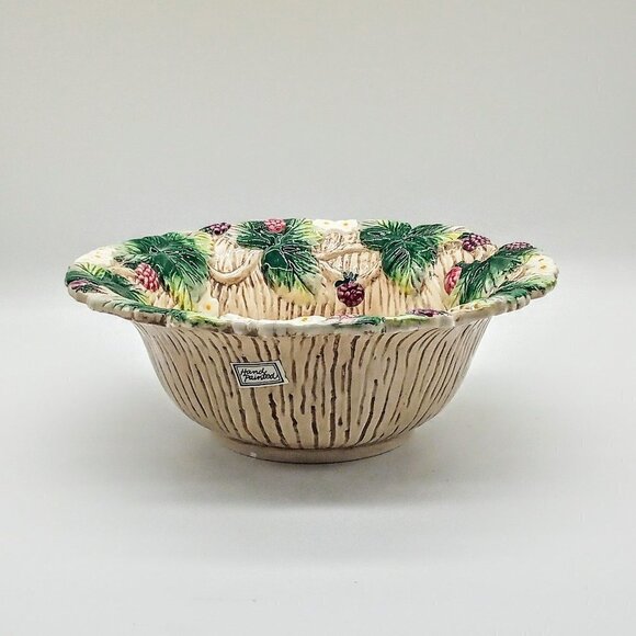 Vintage Hand-Painted Fitz And Floyd 8" Ceramic Vegetable Bowl - Picture 3 of 6